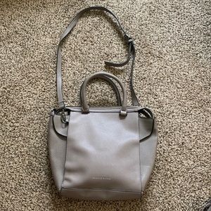 Grey leather satchel purse